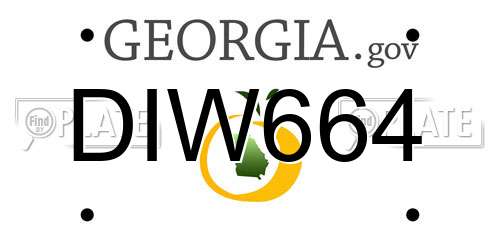 DIW664 Georgia License Plate