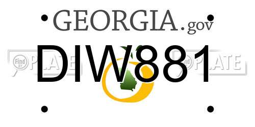 DIW881 Georgia License Plate