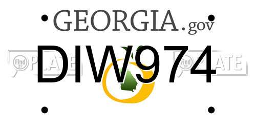DIW974 Georgia License Plate
