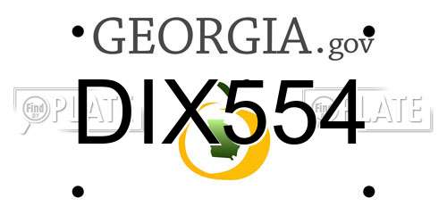 DIX554 Georgia License Plate