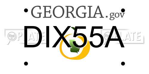 DIX55A Georgia License Plate