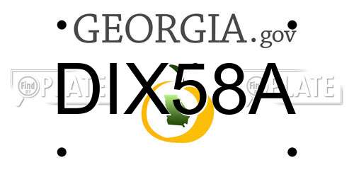 DIX58A Georgia License Plate