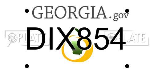 DIX854 Georgia License Plate