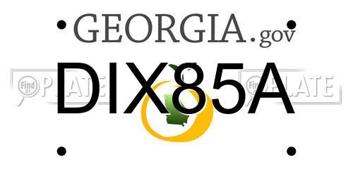DIX85A Georgia License Plate