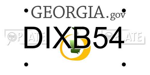 DIXB54 Georgia License Plate