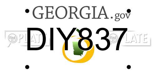 DIY837 Georgia License Plate