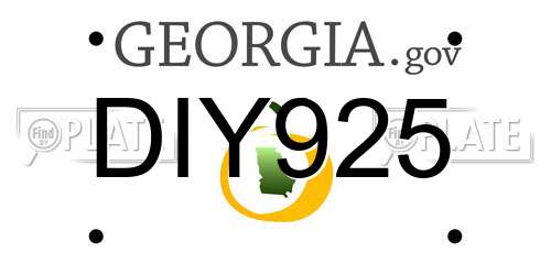 DIY925 Georgia License Plate