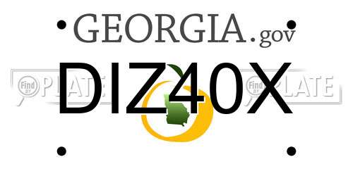 DIZ40X Georgia License Plate
