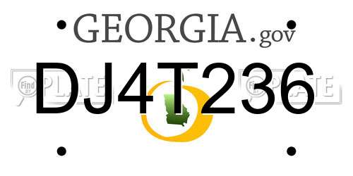 DJ4T236 Georgia License Plate