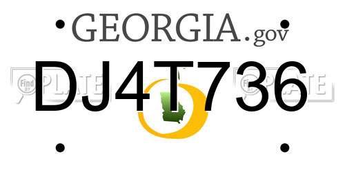 DJ4T736 Georgia License Plate