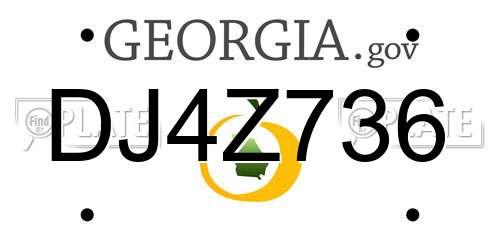 DJ4Z736 Georgia License Plate