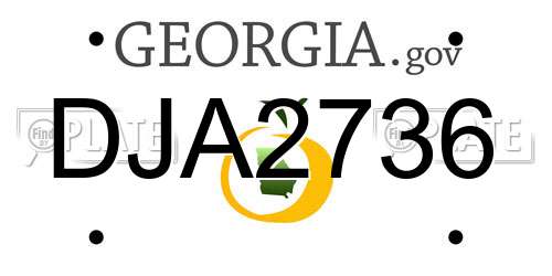 DJA2736 Georgia License Plate