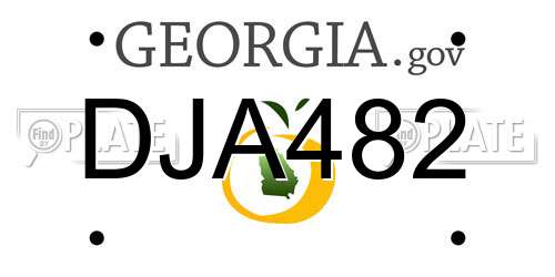 DJA482 Georgia License Plate