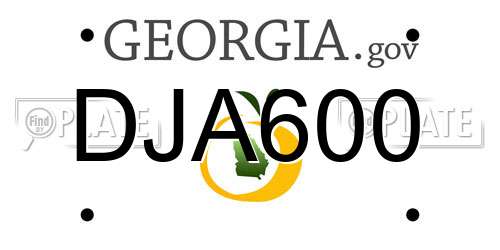 DJA600 Georgia License Plate