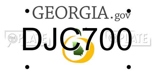DJC700 Georgia License Plate