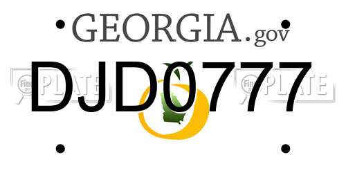 DJD0777 Georgia License Plate