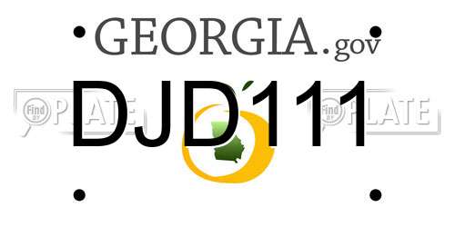 DJD111 Georgia License Plate