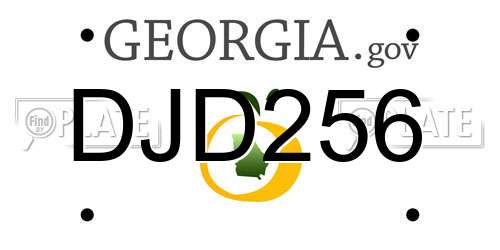 DJD256 Georgia License Plate