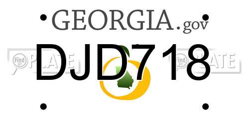 DJD718 Georgia License Plate