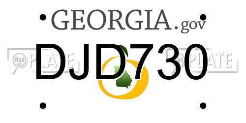 DJD730 Georgia License Plate