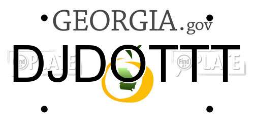 DJDOTTT Georgia License Plate