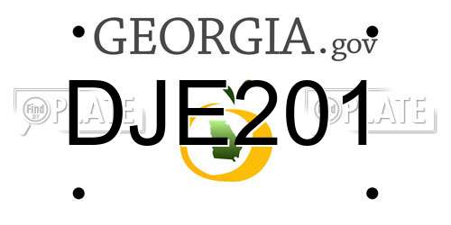DJE201 Georgia License Plate
