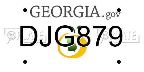 DJG879 Georgia License Plate