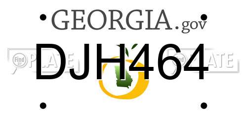 DJH464 Georgia License Plate