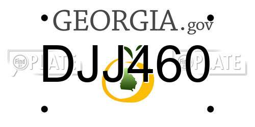 DJJ460 Georgia License Plate