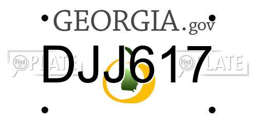 DJJ617 Georgia License Plate