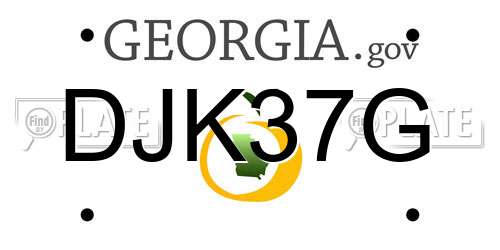 DJK37G Georgia License Plate