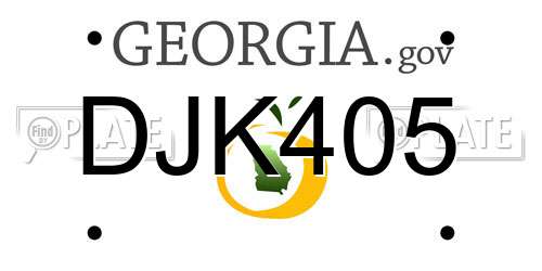 DJK405 Georgia License Plate