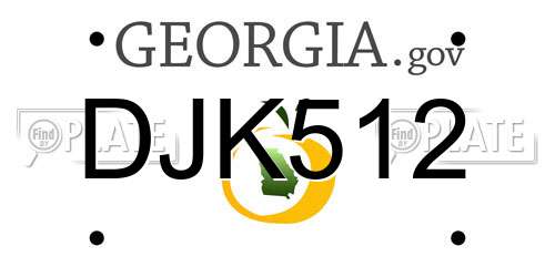 DJK512 Georgia License Plate