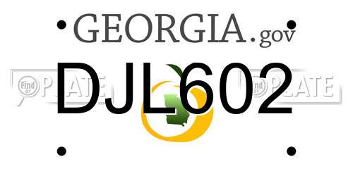 DJL602 Georgia License Plate
