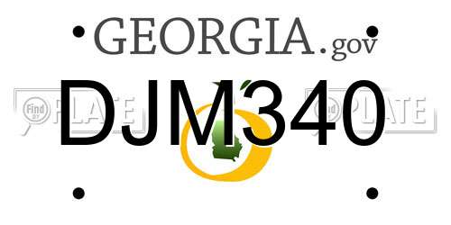 DJM340 Georgia License Plate