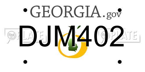 DJM402 Georgia License Plate