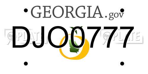 DJO0777 Georgia License Plate