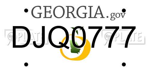DJQ0777 Georgia License Plate