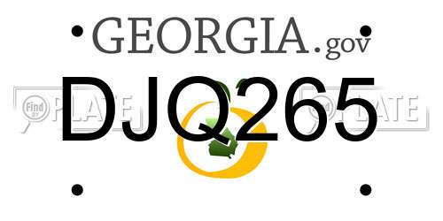 DJQ265 Georgia License Plate