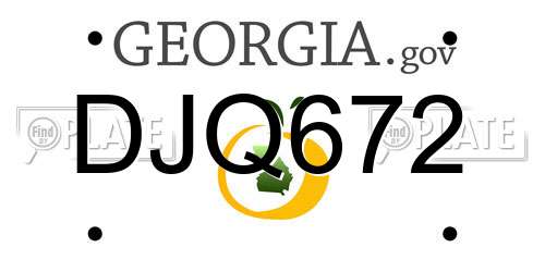 DJQ672 Georgia License Plate