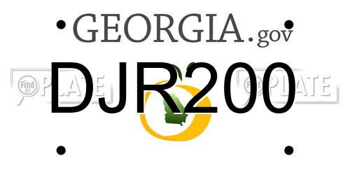 DJR200 Georgia License Plate