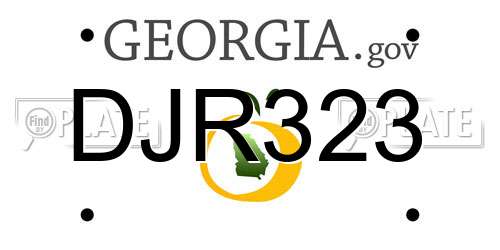 DJR323 Georgia License Plate