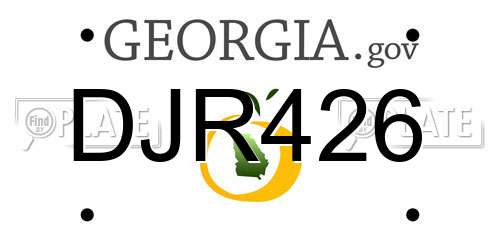 DJR426 Georgia License Plate