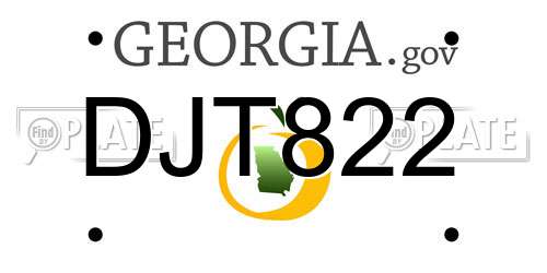 DJT822 Georgia License Plate