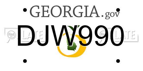 DJW990 Georgia License Plate
