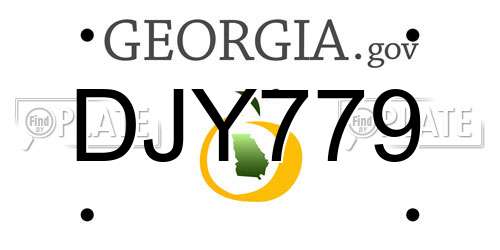 DJY779 Georgia License Plate