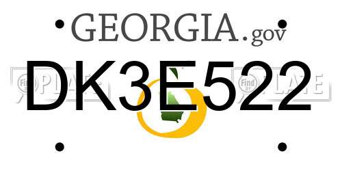 DK3E522 Georgia License Plate