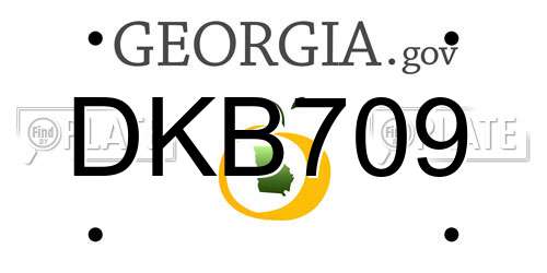 DKB709 Georgia License Plate