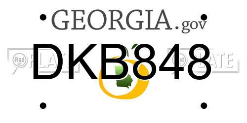 DKB848 Georgia License Plate
