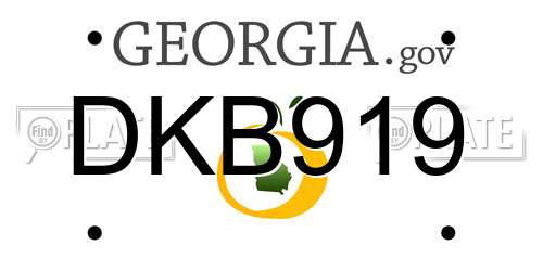 DKB919 Georgia License Plate